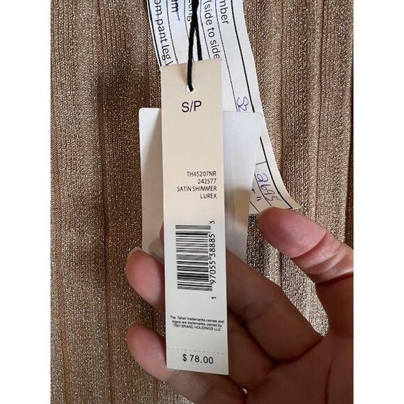 NWT Tahari Gold Metallic Pleated Midi Skirt Size S - Picture 7 of 9